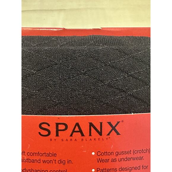 Spanx Tight-End Patterned Bodyshaping Tights Diamond Foil Black Size B New - Picture 3 of 5